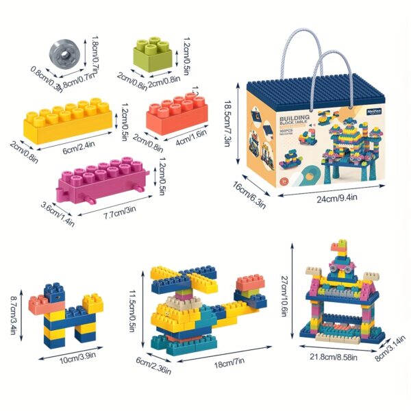 360pcs Creative Building Block Set Large Particle Building Blocks with Table DIY Education Fun Toy to Stimulate Children's Creativity And Imagination Kids Puzzle Splicing Gift Box for Girls Boys - Image 4