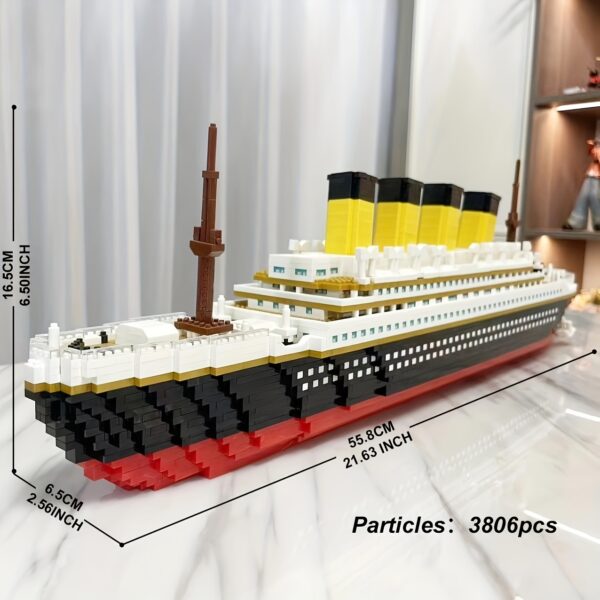 Challenge The Difficult 3800+ Unsinkable Love Classic Titanic Building Block Model Three-dimensional Assembly Love She Sent Her Handmade Gift Valentine'S Day Lovers Toy Gift - Image 2