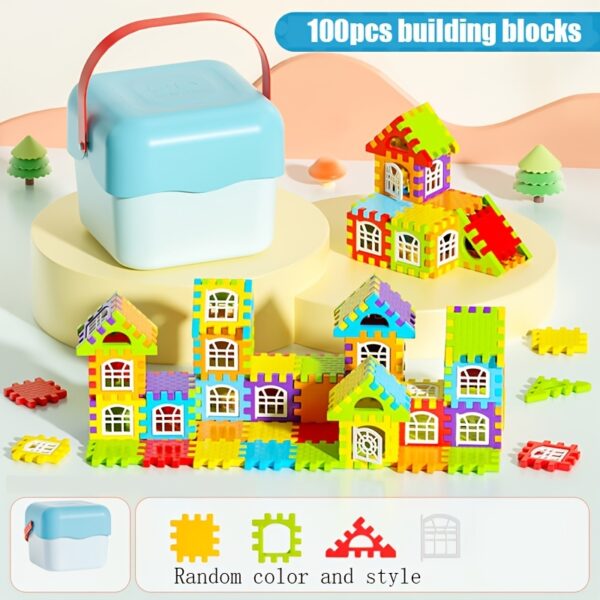 100/50pcs Building Blocks Toy Set - Educational Early Learning Stacking Blocks With Storage Bucket - Interlocking ABS Construction Toys For Kids - Ignite Imagination & Creativity - Image 7