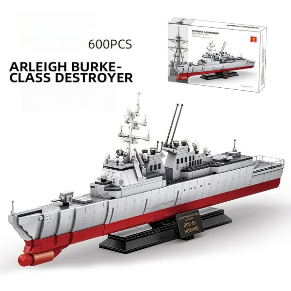 Building Blocks Military Arleigh Burke Class Destroyer Small Particle Puzzle Assembly Building Blocks Model Boy - Image 2