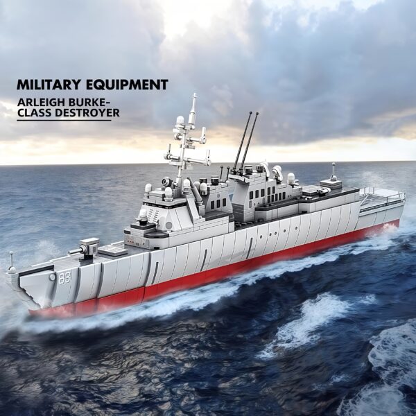 Building Blocks Military Arleigh Burke Class Destroyer Small Particle Puzzle Assembly Building Blocks Model Boy