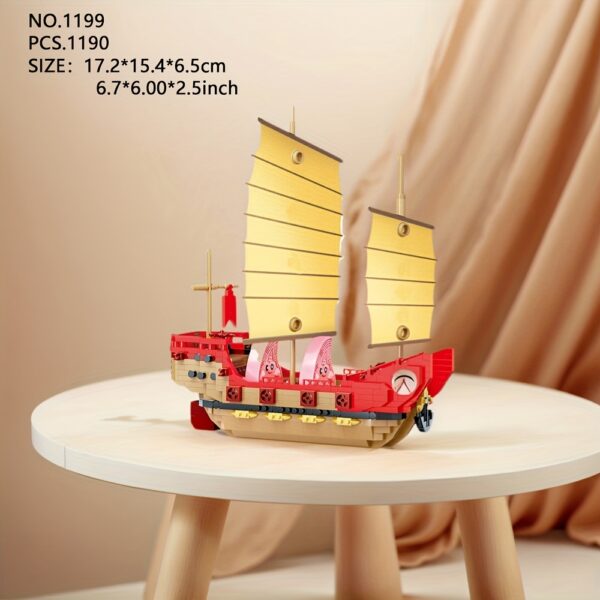 Micro Particle Building Blocks Assembly Decoration Collection Model Toys, Adult Assembly Smooth Sailing Ship, Dragon Boat Models, Home Decoration Office Desktop Decoration, Birthday Gifts for Friends - Image 5