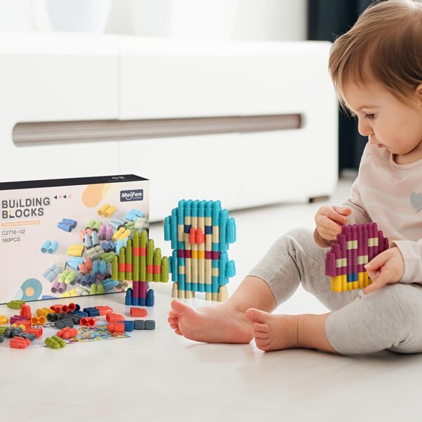360pcs Creative Building Block Set Large Particle Building Blocks with Table DIY Education Fun Toy to Stimulate Children's Creativity And Imagination Kids Puzzle Splicing Gift Box for Girls Boys - Image 9