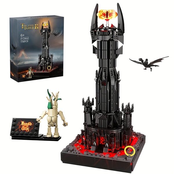 779pcs Popular Movie Architecture Black Tower Building Blocks Playset Fan Must Buy Toys Handmade Building Exquisite Room Decorations Collectible Best Gift for Friends