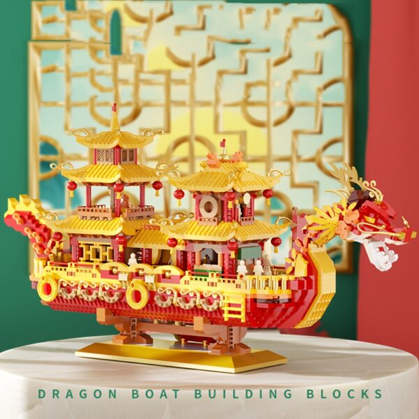 Micro Particle Building Blocks Assembly Decoration Collection Model Toys, Adult Assembly Smooth Sailing Ship, Dragon Boat Models, Home Decoration Office Desktop Decoration, Birthday Gifts for Friends - Image 11