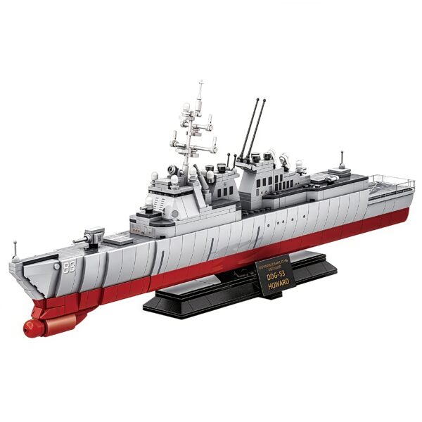 Building Blocks Military Arleigh Burke Class Destroyer Small Particle Puzzle Assembly Building Blocks Model Boy - Image 5