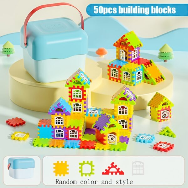 100/50pcs Building Blocks Toy Set - Educational Early Learning Stacking Blocks With Storage Bucket - Interlocking ABS Construction Toys For Kids - Ignite Imagination & Creativity - Image 5