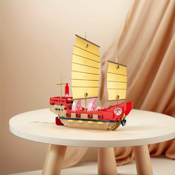 Micro Particle Building Blocks Assembly Decoration Collection Model Toys, Adult Assembly Smooth Sailing Ship, Dragon Boat Models, Home Decoration Office Desktop Decoration, Birthday Gifts for Friends - Image 8