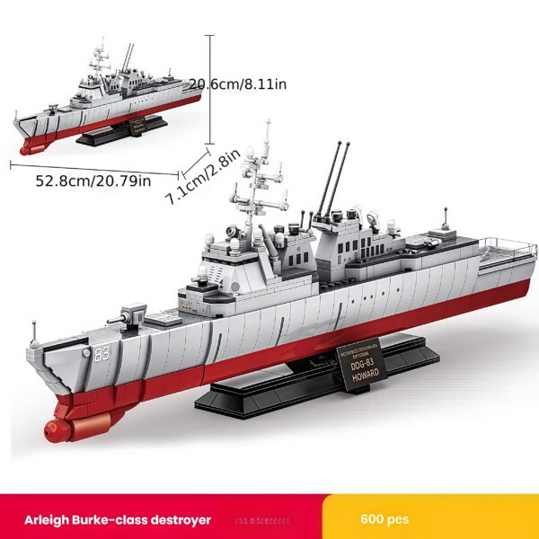 Building Blocks Military Arleigh Burke Class Destroyer Small Particle Puzzle Assembly Building Blocks Model Boy - Image 3