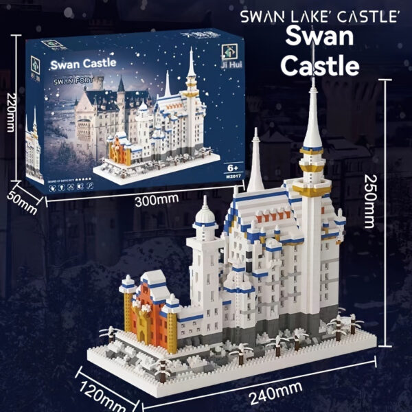 Swan Lake Castle World Landmark 2800 Particle Precision Replica Adult Difficult Building Blocks|Collector'S 3D Diorama Model|Brain Training Stress Relief Artifact - Image 4