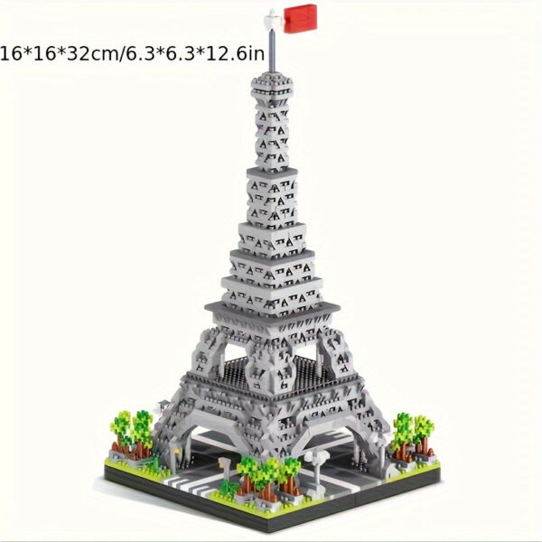 3585pcs Paris Eiffel Tower Builder Set | Immersive Micro Particle Building Blocks 3D Puzzle | STEM Educational Toys Collectible Display Model | 14 Educational gifts for teens and adults - Image 4