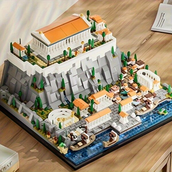 Athens Acropolis Architectural Landmark Mini Building Block Toys, Athens Acropolis Castle, Collection and Display Model Home Decoration Gifts, Jigsaw Table Decoration Gifts 1, 752pcs