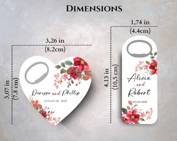 Magnetic Bottle Opener Favors for Weddings, Birthdays, Bridal Showers, Baptisms, Baby Showers. - Image 9