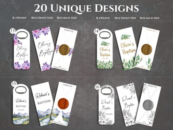 Baptism Bottle Opener Magnet Favors. Baby Shower Favors, Birthday party favors, Bulk Party Favors - Image 5