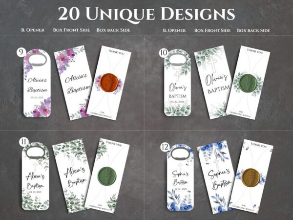 Baptism Bottle Opener Magnet Favors. Baby Shower Favors, Birthday party favors, Bulk Party Favors - Image 4