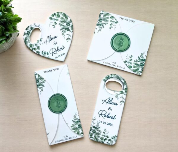 Magnetic Bottle Opener Favors for Weddings, Birthdays, Bridal Showers, Baptisms, Baby Showers.