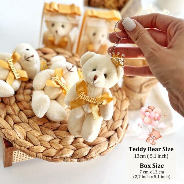 Personalized Teddy Bear Baby Shower Favor, Teddy Bear Keychains, Welcome Baby Girl, 1st Birthday Teddy Bear Party Favor, Welcome Baby Boy - Image 8