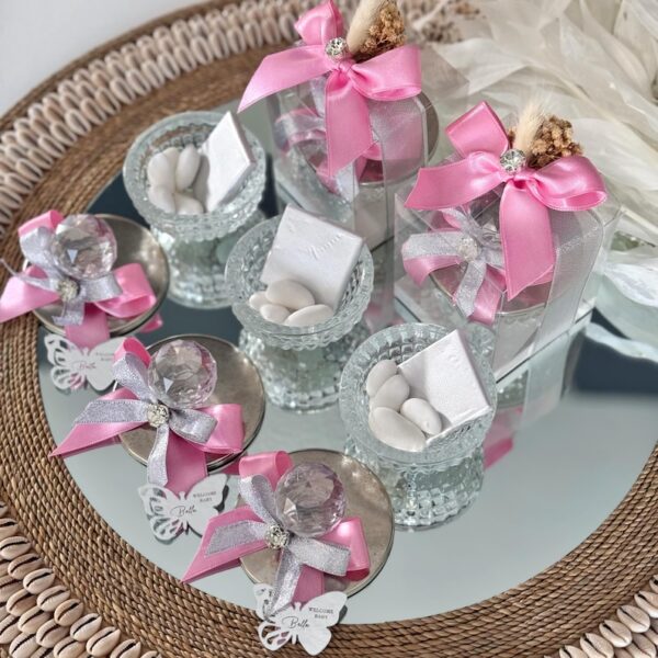 Luxury Silver Crystal Glass Wedding Favor Boxes, Personalized Candy Jar Favors, Wedding Candy Jar Favors, Customized Wedding Sweet Jars