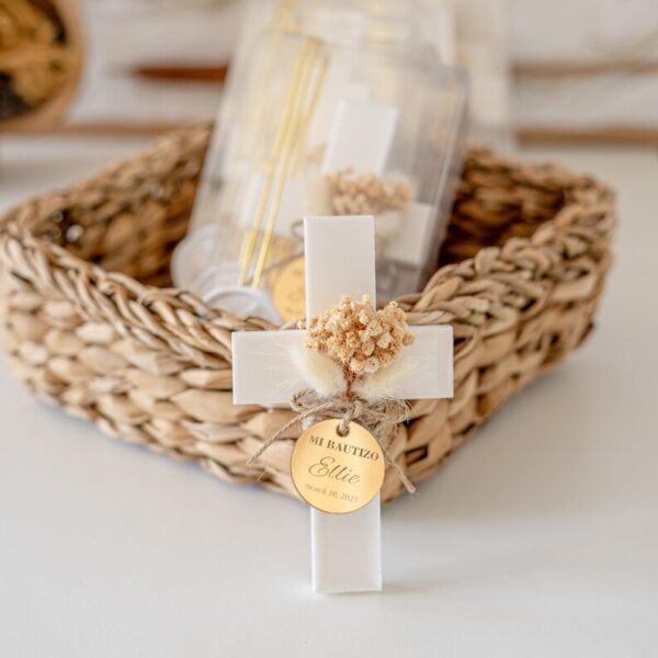 Personalized Baptism Party Magnet Favors, Handcrafted Cross Magnet, First Communion Favor, Mi Bautizo, Christening Gift for Girls and Boys - Image 2