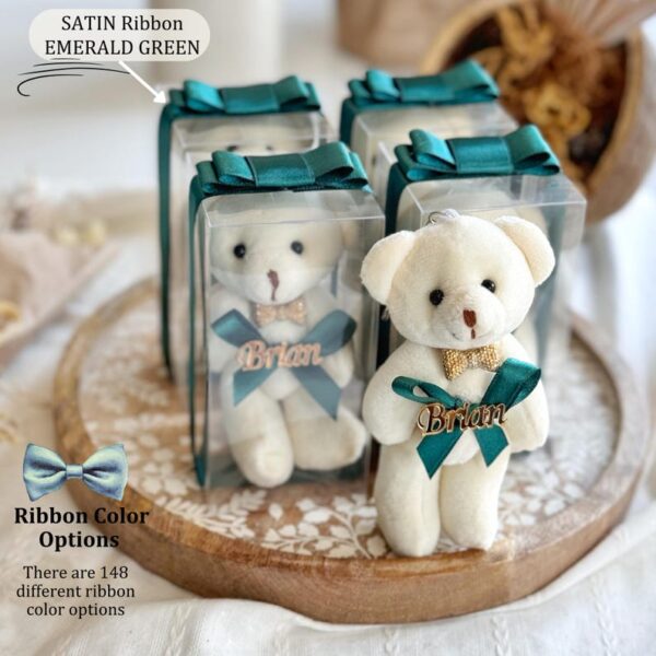 Teddy Bear Baby Shower Personalized Favor, Custom Teddy Bear Keychain, Welcome Baby Gifts for Boys, 1st Birthday Teddy Bear Party Favor - Image 3