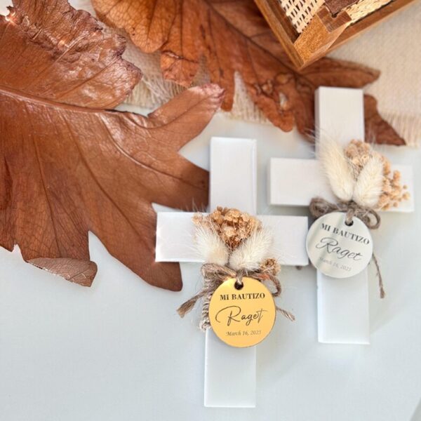 Custom Baptism Magnet Favors, Handcrafted Epoxy Cross, Christening Gift for Girl and Boy, First Communion, Mi Bautizo Keepsake, Baptism Gift - Image 8