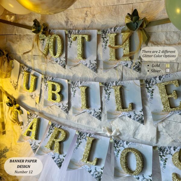 Sweet 16 Personalized Glitter Name Banner Party Decoration, Quinceañera Party Favor, Custom Birthday Party Favors, Balloon Garland - Image 4