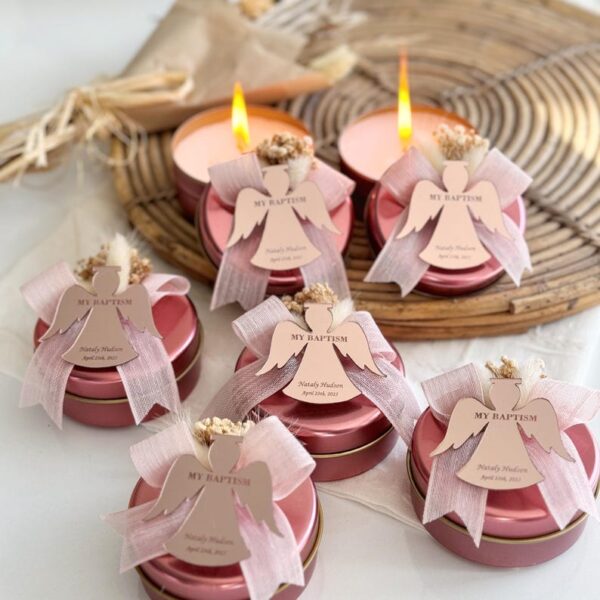 Custom Baptism Candle Favor, Christening Favors for Boys and Girls, First Holy Communion Keepsakes, Elegant Baptism Candle Decoration - Image 6