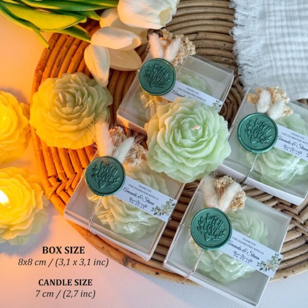 Custom Scented Peony Candle Favor, Personalized Wedding Candle, Save The Date, Bridesmaid Candle Gift, Custom Flower Candle, Wedding Gift - Image 7