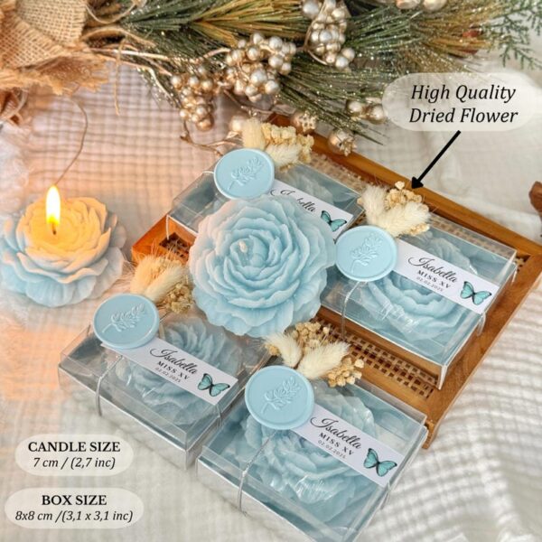 Sweet 16 Candle Favors, Personalized Scented Peony Candle Gift, Quinceañera Party Favor, Mis Quince Anos, Custom Birthday Flower Candle - Image 7