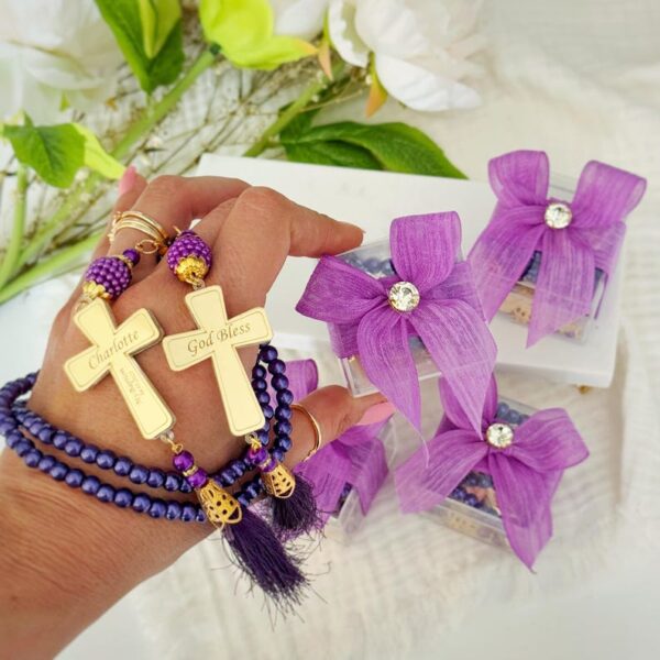 Butterfly Rosary Baptism Gifts, Christening Favor, Personalized Rosary Baptism Gifts for Girls and Boys, Communion Keepsake, Baptism Favor - Image 5