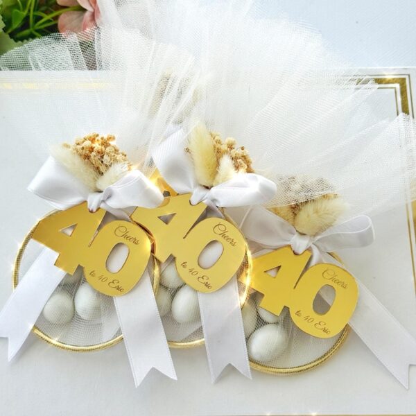 Custom Adult Birthday Candy Favor, Gold Mirror Ring Favor for 40th, 50th, 60th, 70th, 80th, 90th, 100th Birthday, Party Favor for Guests - Image 4