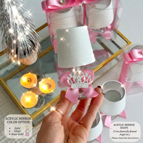 Welcome Baby Gift, Thank You Gifts for Guests, Candle Gift for Girl, Personalized First Birthday Lampshade Candle Gift, Baby Shower Gift - Image 3