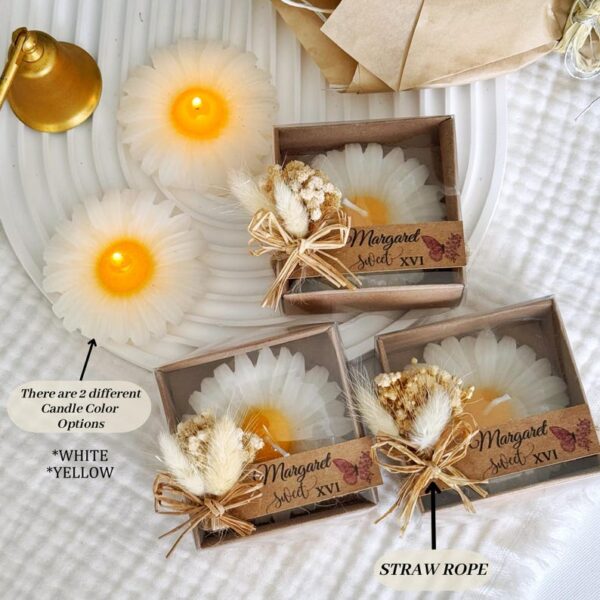 Personalized Sweet 15 Daisy Candle Gift, Sweet 16 Birthday Party Gift, Quinceañera Favors For Guest, Personalized Gift, Sweet 15 Candle Gift - Image 7