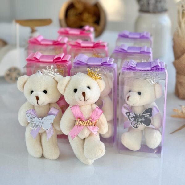 Teddy Bear Baby Shower Personalized Favor, Custom Teddy Bear Keychain, Welcome Baby Gifts for Boys, 1st Birthday Teddy Bear Party Favor - Image 6