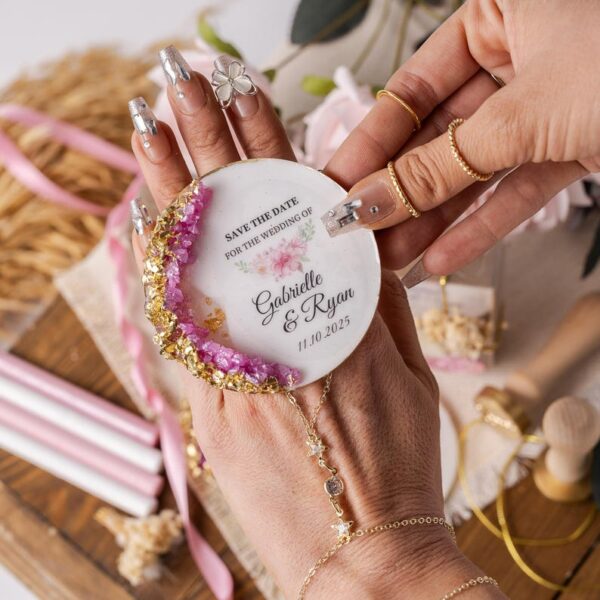 Luxury Wedding Favor Magnet, Bridal Shower Favors for Guests, Save The Date Magnet, Thank You Gift for Guests, Engagement Party Favors - Image 7