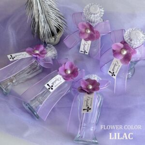 Lilac Flower Holy Water Glass Bottle, Religious Baptism Gifts for Girls and Boys, First Holy Communion, Empty Blessed Holy Water Bottle