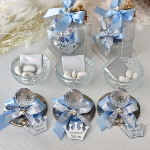 Luxury Silver Crystal Glass Wedding Favor Boxes, Personalized Candy Jar Favors, Wedding Candy Jar Favors, Customized Wedding Sweet Jars - Image 6