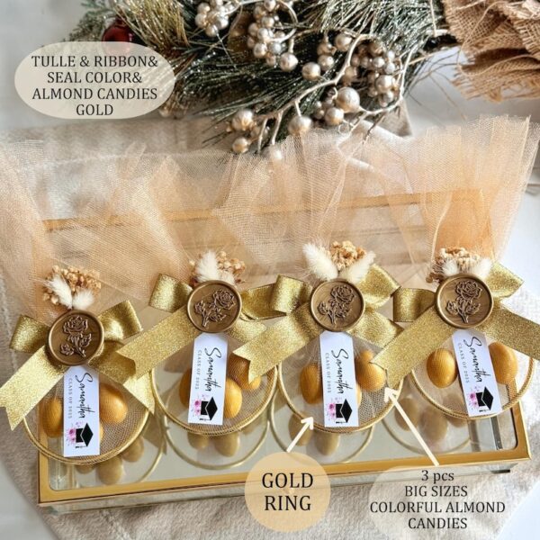 Class of 2025 Graduation Candy Favors, Personalized Almonds, Tulle Puff Wax Seal, Custom Name and Tassel Tag, College Grad Gift, Grad Favor - Image 3