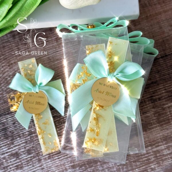 Gold Personalized Baptism Favors For Boy, Baptism Thank You Magnet, Blue Baptism Favor, Christening Favor, Mi Bautizo Favors, Communion Gift - Image 3