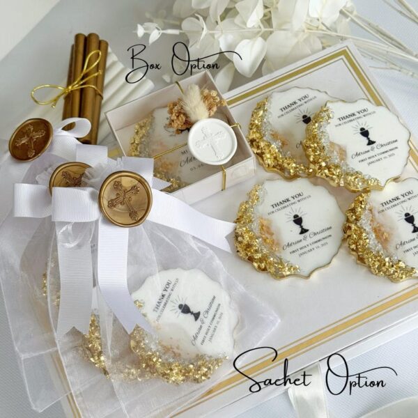 Golden Luxury Personalized Baptism Favor, Custom Epoxy Magnet, Christening Gift for Girl or Boy, Unique First Communion Keepsake, Mi Bautizo - Image 5