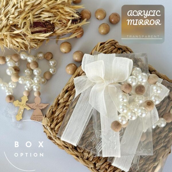 Custom Baptism Rosary Favors, Personalized Mini Wooden Baptism Gift, Custom Christening Gifts for Boy and Girl, Unique First Communion Favor - Image 4
