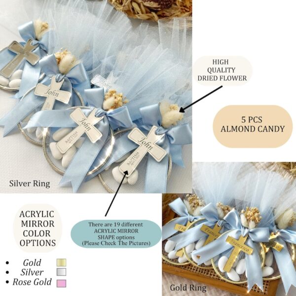Personalized Baptism Favor with Almond Candy, Unique Christening Favors, Holy Communion Gift, Custom Mi Bautizo Keepsake for Boys and Girls - Image 5