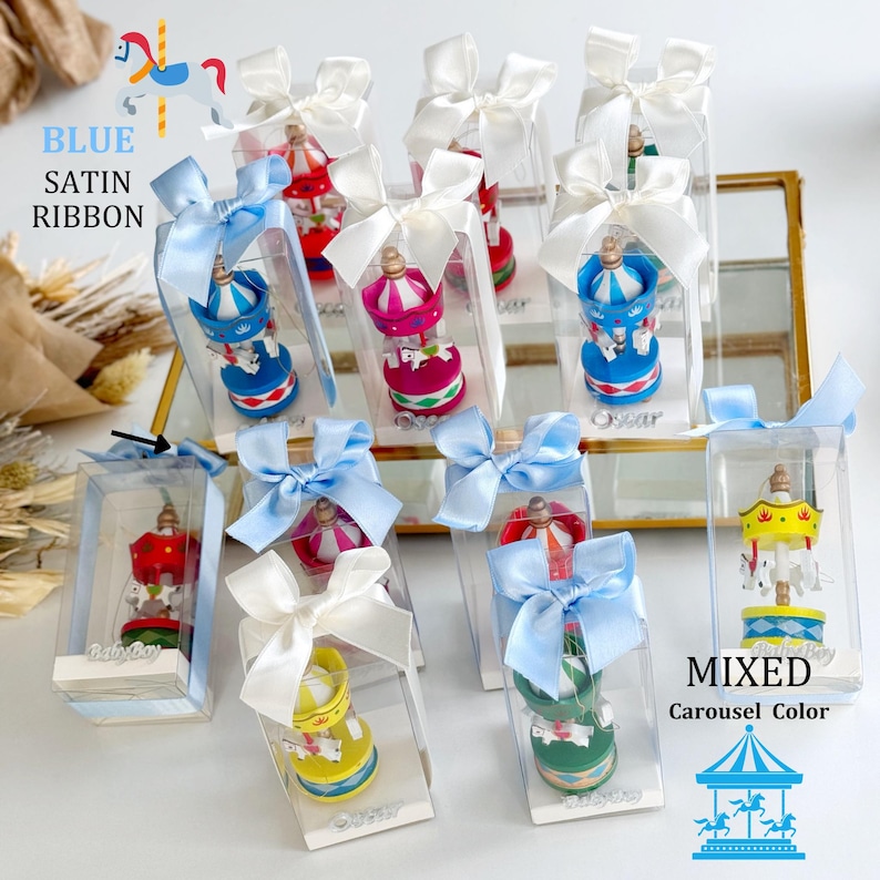 Personalized Carousel Party Favor, Baby Shower Keepsake, Baptism Gift, Welcome Baby Decorations, 1st Birthday Favor, Custom Name Gift - Image 5