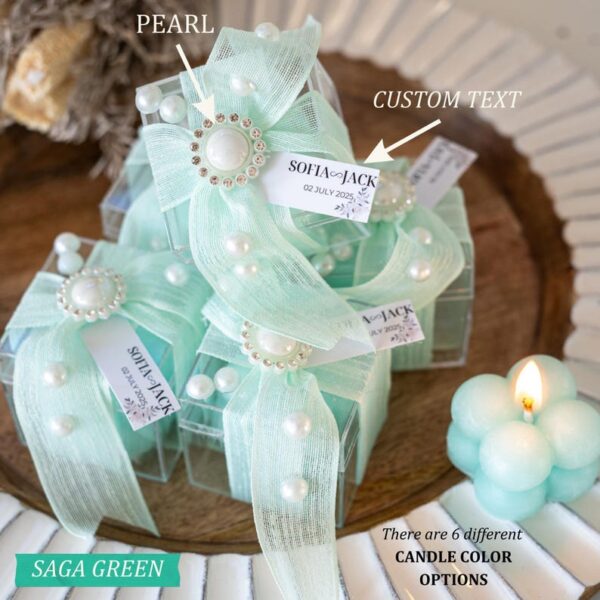 Custom Wedding Candle Favors, Elegant Bridal Shower Gifts, Personalized Bubble Candle, Bridesmaid & Baby Shower Party Favors, Event Keepsake - Image 8