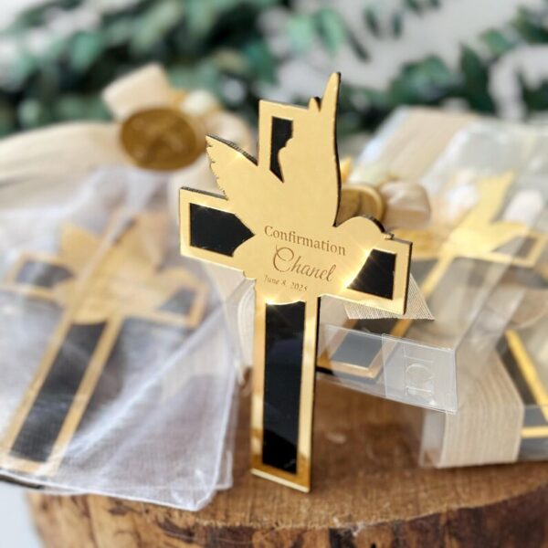 Unique Personalized Baptism Favors, Acrylic Cross Magnet Gift, God Bless Keepsake for Boy or Girl, Christening Favors, First Communion Gift - Image 9