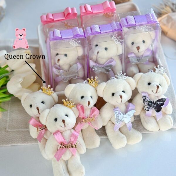 Personalized Teddy Bear Baby Shower Favor, Teddy Bear Keychains, Welcome Baby Girl, 1st Birthday Teddy Bear Party Favor, Welcome Baby Boy - Image 2