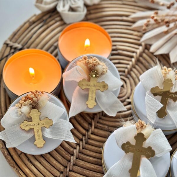Custom Baptism Candle Gift, Personalized Christening Favor for Boys and Girls, Holy Communion Candle Gift, Elegant Baptism Candle Keepsake - Image 7