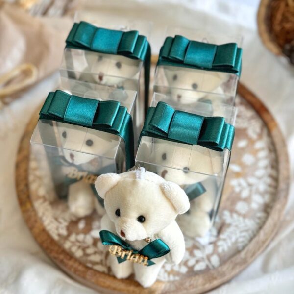 Teddy Bear Baby Shower Personalized Favor, Custom Teddy Bear Keychain, Welcome Baby Gifts for Boys, 1st Birthday Teddy Bear Party Favor - Image 5