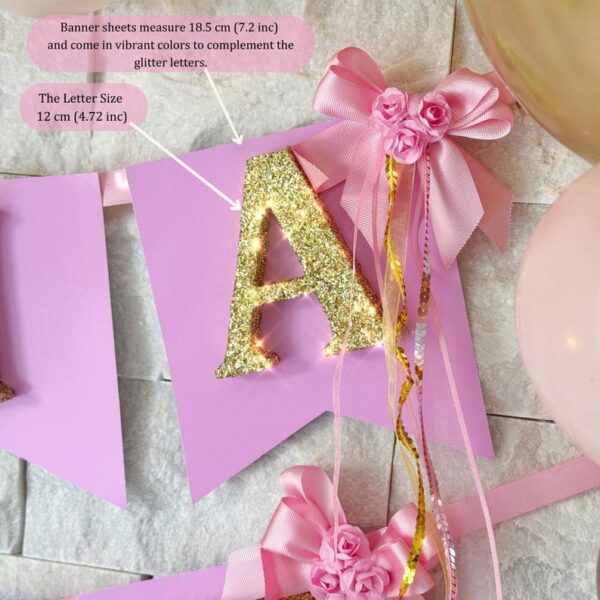 Glitter Banner Party Decoration, Sweet 15 Party Favor, Quinceañera Party Favor, Mis Quince, Birthday Party Favors, Deluxe Balloon Garland - Image 3