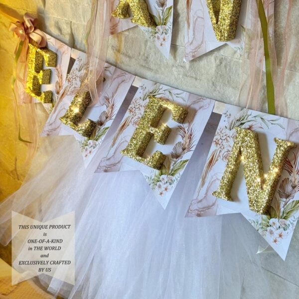 Sweet 16 Personalized Glitter Name Banner Party Decoration, Quinceañera Party Favor, Custom Birthday Party Favors, Balloon Garland - Image 3